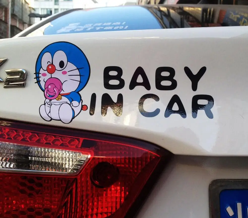 2 шт./лот DORAEMON наклейки на автомобиль ребенок в машине предупреждающие