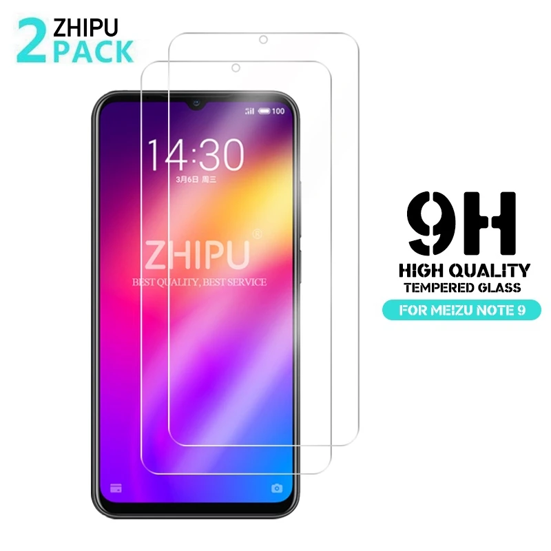 2 шт закаленное стекло для Meizu Note 9 Защитное экрана 2.5D H Премиум Закаленное