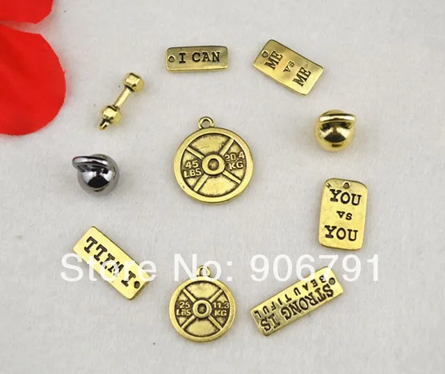 50 шт. подвески для тяжелой атлетики 45 фунтов 20 4 кг|charmed wallpaper|charms filmcharm bracelet |