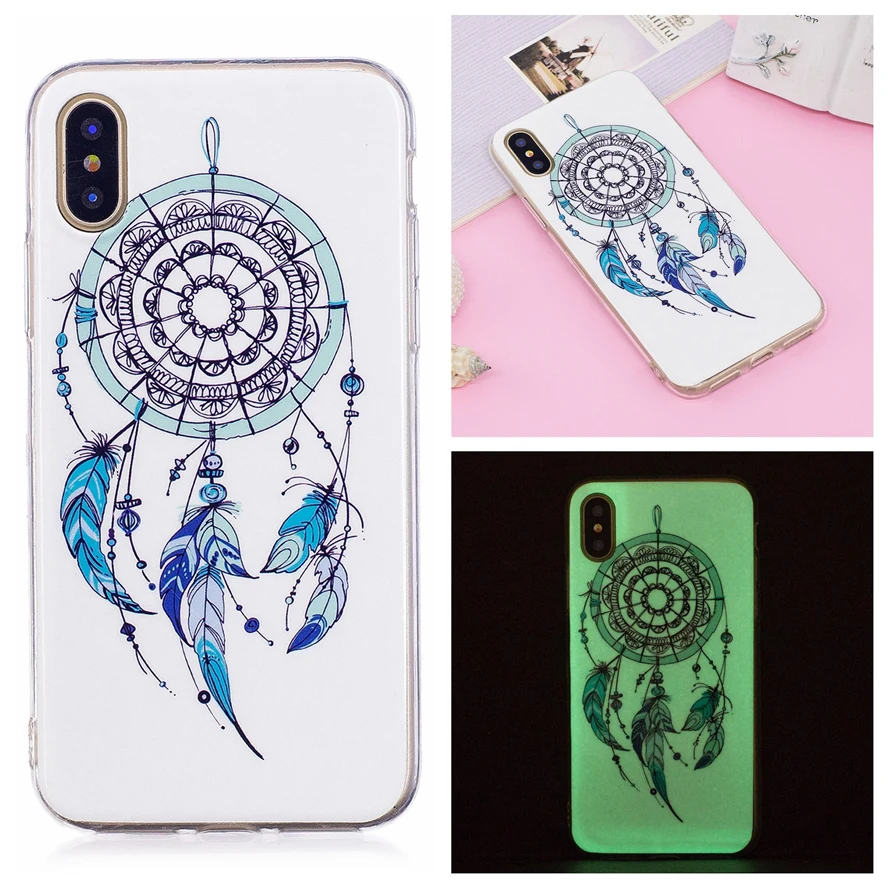 Luminous Case For iPhone X 6 6S Plus Soft TPU Glowing in the dark Slim phone Cases Coque 6s 7 8 5S SE Cover | Мобильные телефоны и
