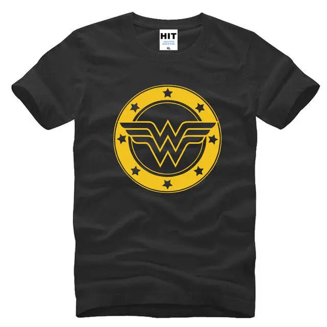 

Hot Sale 100% Cotton New Cartoon Wonder Logo Black Short Sleeve Men T Shirt Size S-3Xl Summer Tee Shirt Summer Tee Shirt