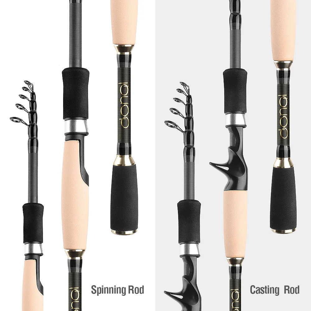 DONQL 1Pcs Telescopic Fishing Rod Spinning Casting lure weight Ultralight Carbon Fibe Power Hand Tackle Fish Pole | Спорт и
