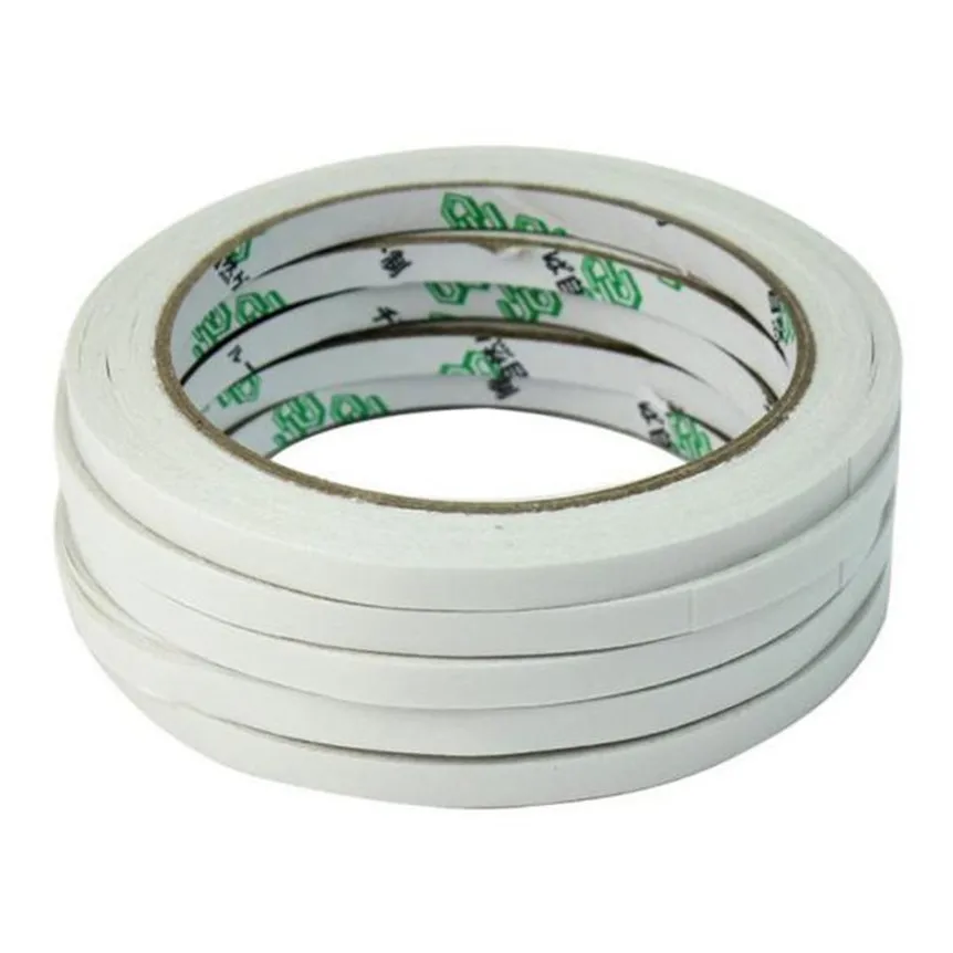 Happy Sales 5 rolos Cinta Adhesiva Doble Cara Transparente para Escuela Oficina 6 мм x 10 м nov24