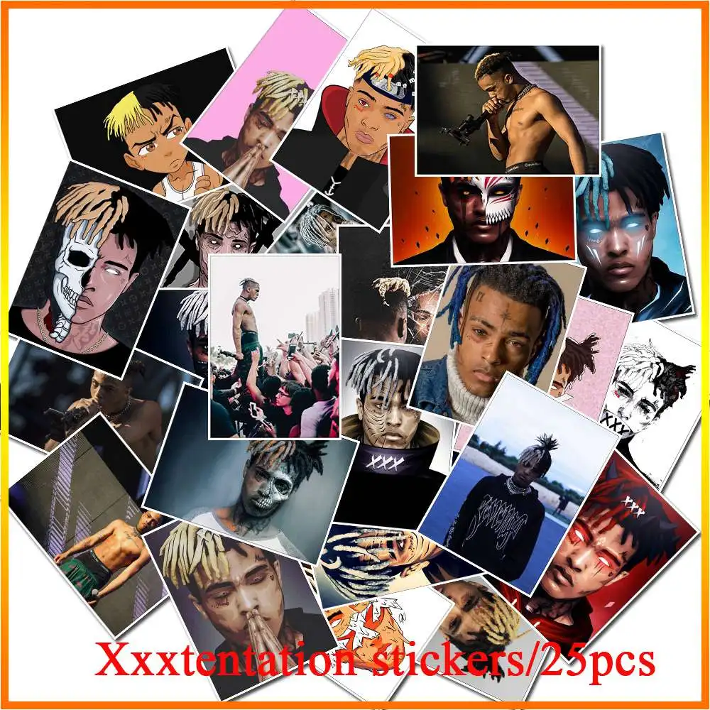 25 шт. xxxtentation музыкальный стиль граффити наклейка s для мото автомобиля и чемодана багажа крутая наклейка для ноутбука Наклейка s скейтборд наклейка