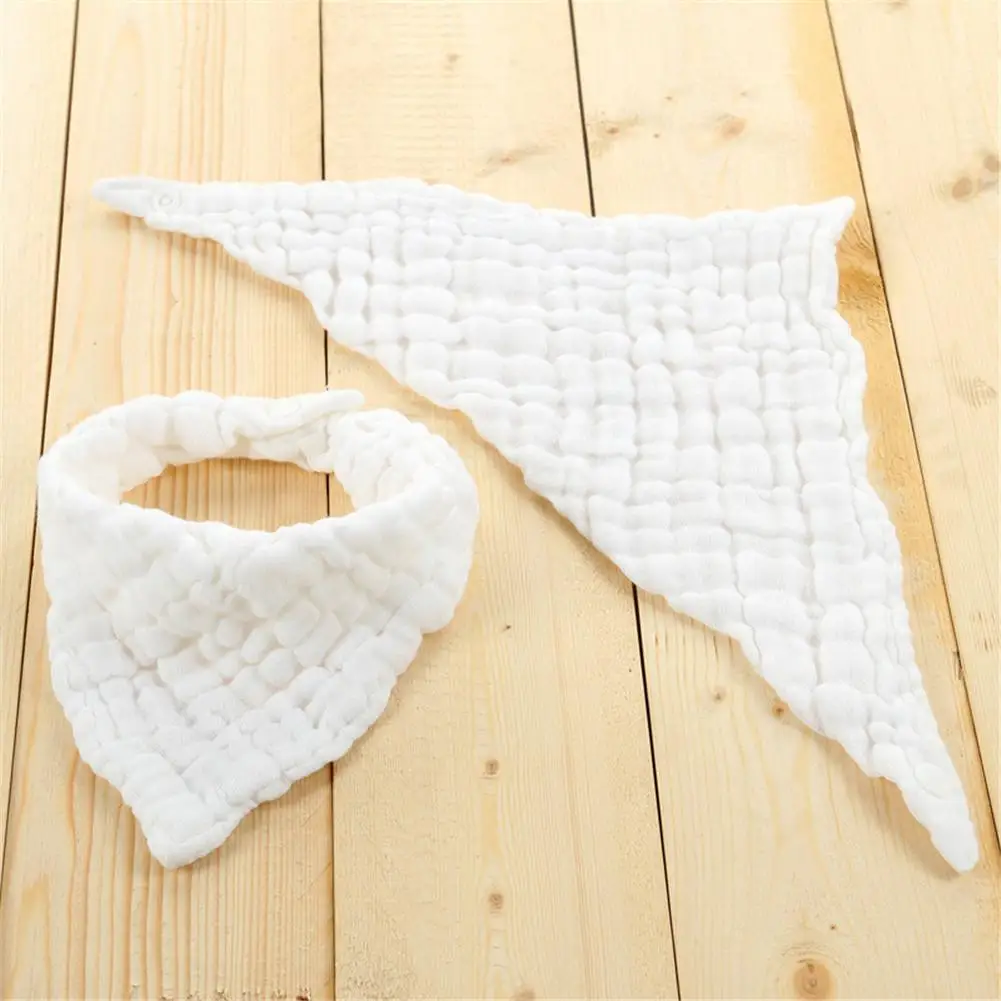 

Unisex Baby Products Saliva Towel Six Layers Of Pleated Washed Cotton Solid Color Bib Bib Triangle exceptional