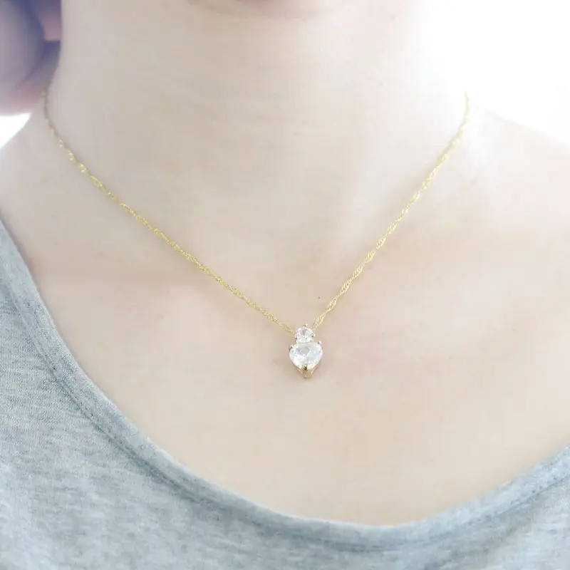 

Uloveido Heart Pendants Necklaces Red Women's Necklace Crystal Jewelry Gifts Silver Plated Suspension Collar Pingentes 55641