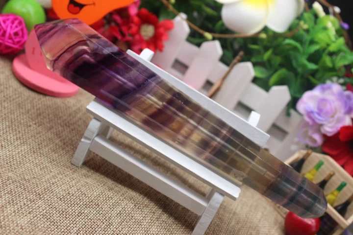 326 г редкий + натуральный кварцевый кристалл желтые фиолетовые полосы флюорит