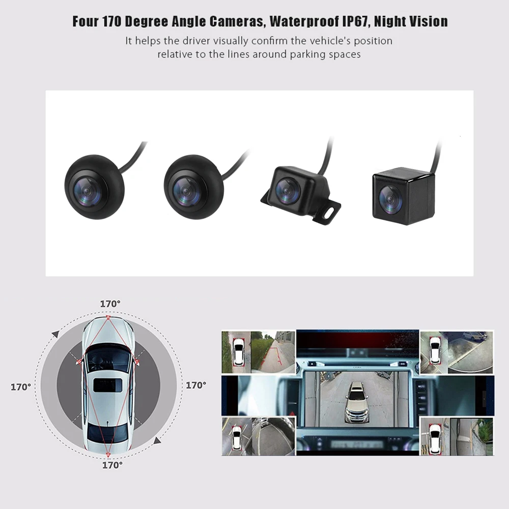 Качество 360 градусов Bird View system 4 панорамный фотоаппарат Автомобильный dvr Запись Парковка задняя система камера заднего обзора универсальная система Bird View