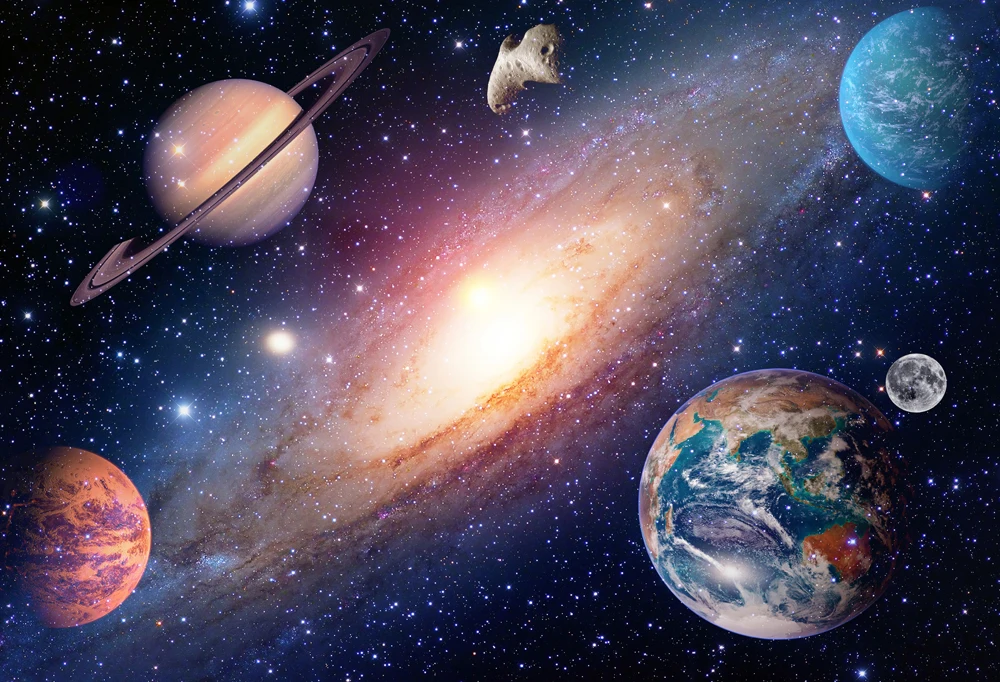 Фон для фотосъемки с солнечной системой Космический фон изображением планеты
