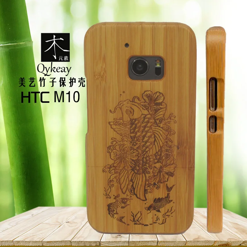 Классическая Бамбук Дерево Чехол Для Телефона HTC M10 Древесины Случае One