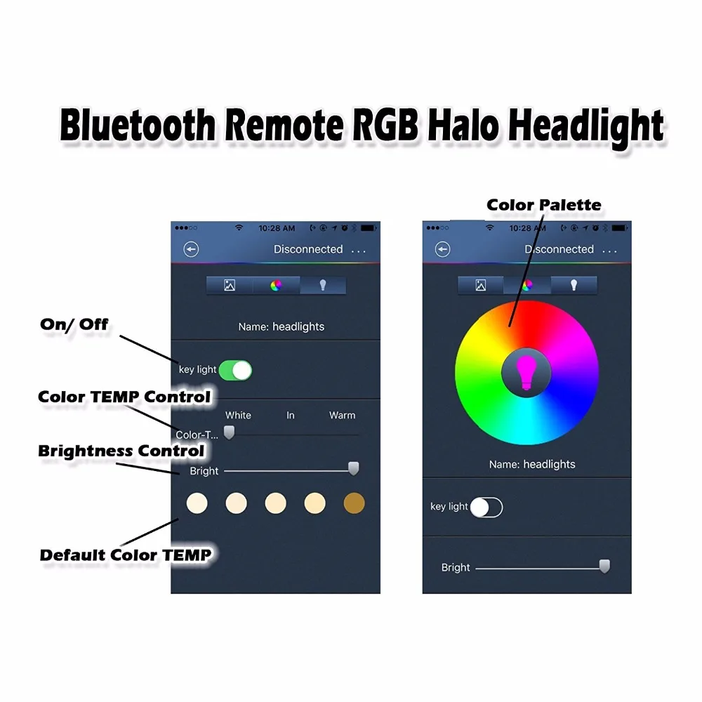 5 3/4 RGB многоцветный белый красный синий зеленый светодиод Halo Angel Eye фары 75 дюймов LED
