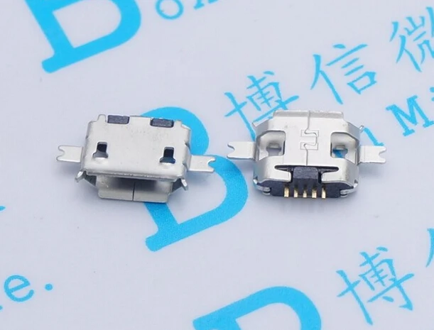 100 шт. Микро разъем Тяжелая пластина 1 0 SMD 2 фута мини usb 5P Женский планшет зарядное
