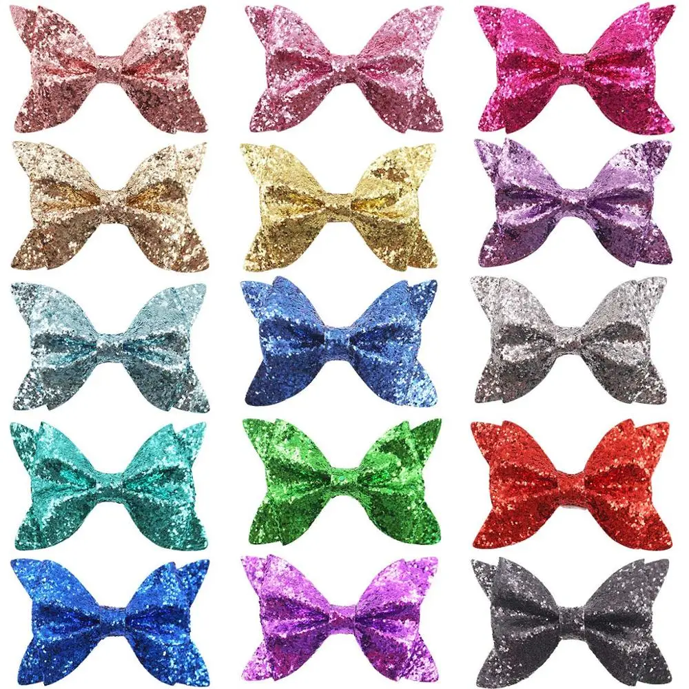 

10PCS 4.5Inch Hair Bows Clips Sparkly Glitter Pigtail Hair Bows Alligator Hair Clips for Baby Girls Toddlers Kids Children Teens