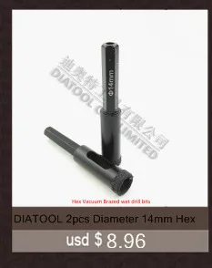 DIATOOL 1 комплект шестигранные Вакуумные Паяные влажные сверла с пластиковым позиционером присоски для бурения гранита мрамора коронки
