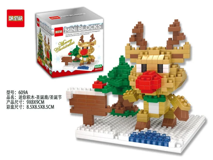 Доктор Звезда Мини Блоки Рождественские Пластиковые DIY Строительство Игрушки