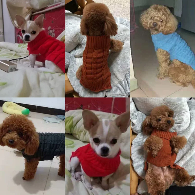 Зимние Свитера для домашних собак Классический пуловер трикотажная веревка
