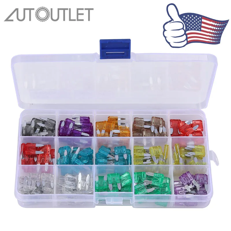AUTOUTLET 150 шт. автомобильный Грузовик Авто Мини Лезвие предохранители 2 3 5 7 10 15 20 25 30 35