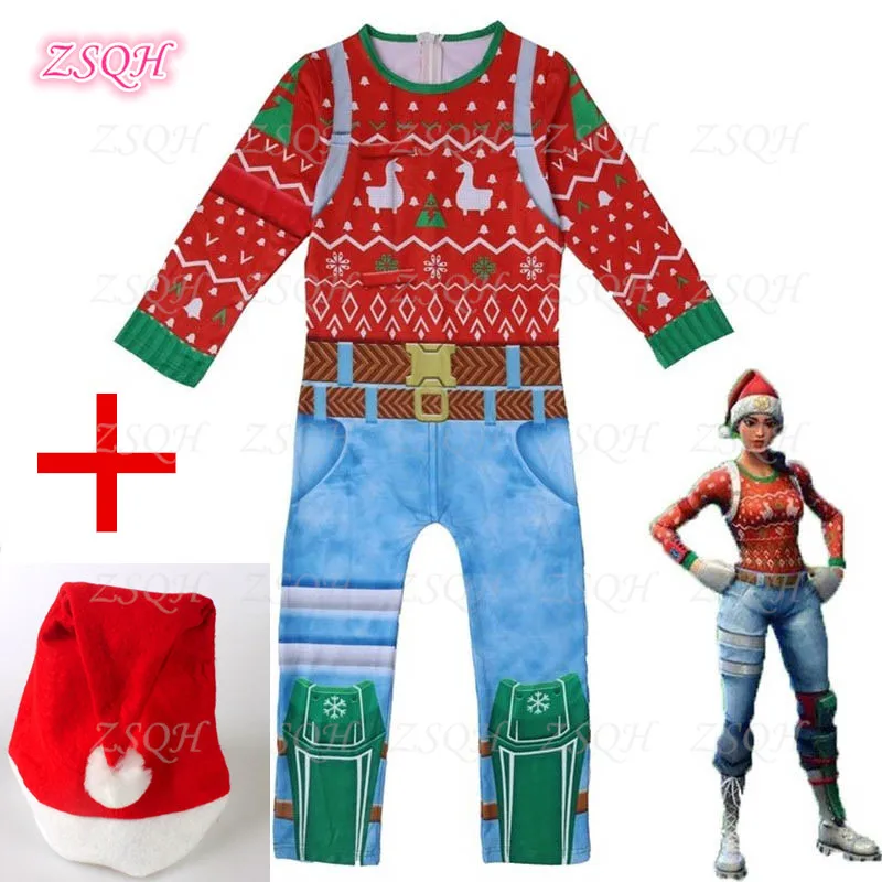 Yuletide Ranger комбинезон игра битва Royale косплей костюмы для детей Детский