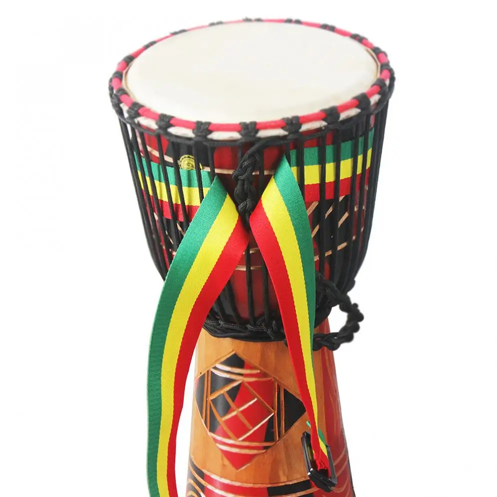 Adjustable Portable Rainbow African Drum Cotton Strap 5cm Width Djembe Tambourine Shoulder Waist Belt | Спорт и развлечения