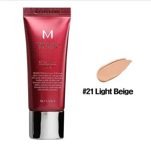 21 MISSHA M идеальное покрытие BB крем SPF42#21#23 отбеливающие кремы BB CC ню макияж консилер изолирующая косметика/основа Увлажняющая - Цвет: 21