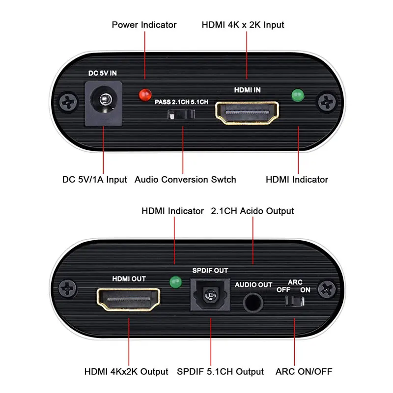 Совместим с HDMI 2 0 аудио экстрактор 5 1 ARC сплиттер к оптический TOSLINK SPDIF |