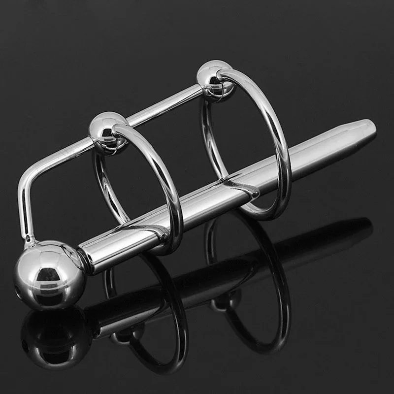 2 ring urethral dilator penis plugs and sounds insert rod stainless steel cockring urethra plug sounding cok rings sex toys | Красота и
