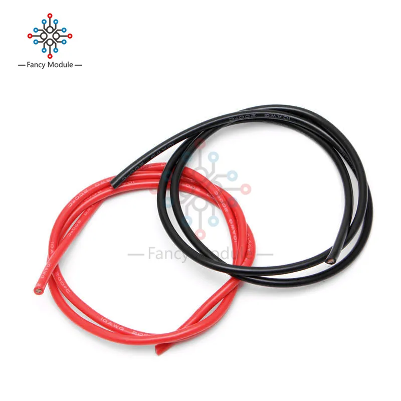 10 AWG калибровочный провод силиконовые гибкие медные многожильные кабели для RC