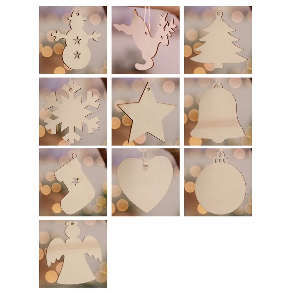 10 шт./компл. Искусство: дерево ангел звезда сердце снежинка колокольчик снеговик