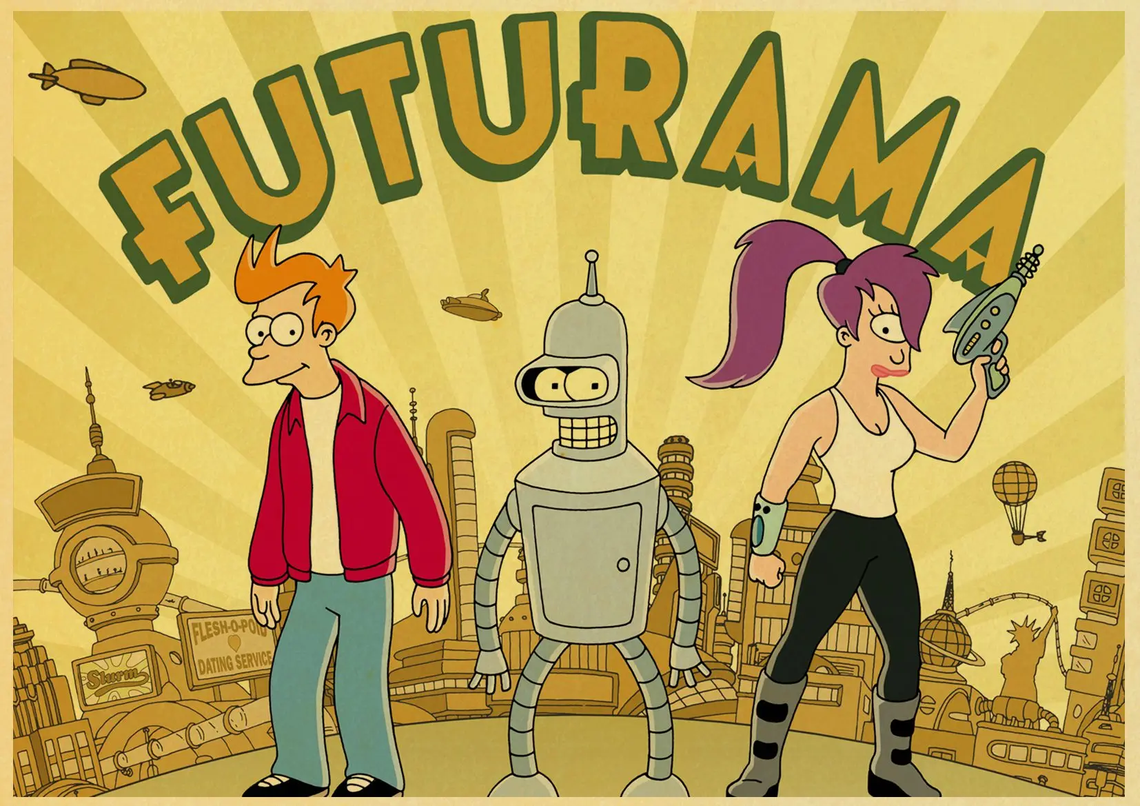 ВИНТАЖНЫЙ ПЛАКАТ мультфильм FUTURAMA живопись Ретро плакат крафт-бумага для декора на стену для дома и бара