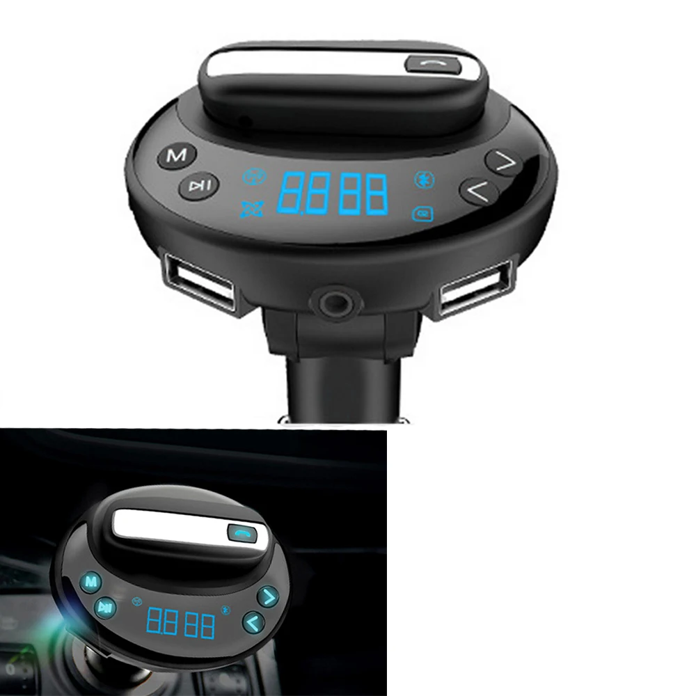 MP3 Dual USB с светящейся кнопкой V8 fm-передатчик гарнитура Handsfree музыкальный плеер