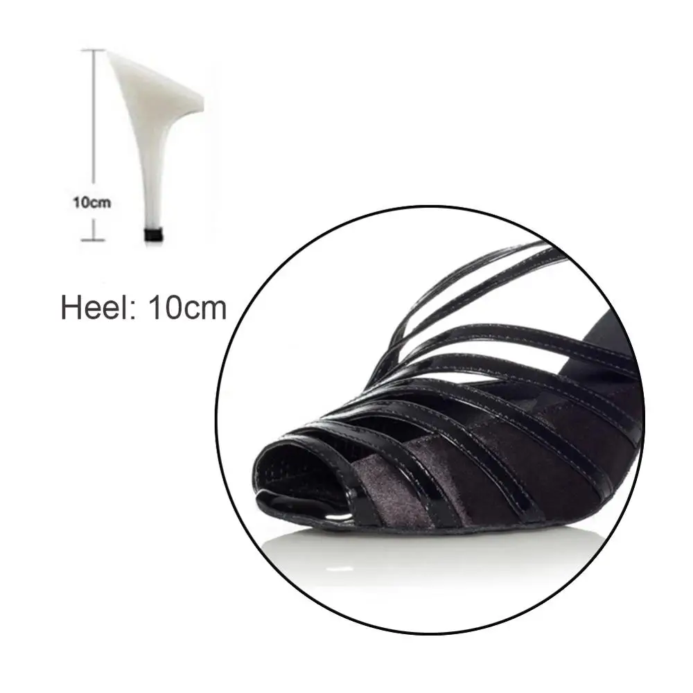 Black 10cm Новинка; Брендовая обувь для латинских танцев для женщин и девушек; женские туфли для танго и сальсы; Танцевальная обувь на высоком каблуке 7,5/10 см; Прямая поставка - Цвет: Black 10cm