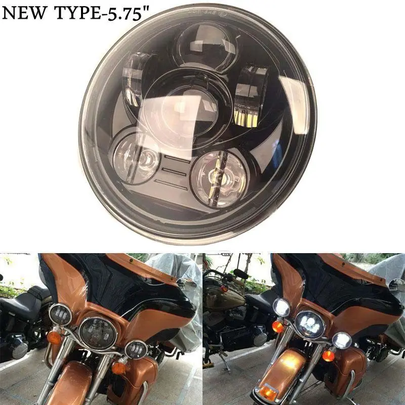 Черный набор 5 3/4 &quot5 75 дюймов Moto Led корпус фары стакан для мотоцикла Harley Davidson