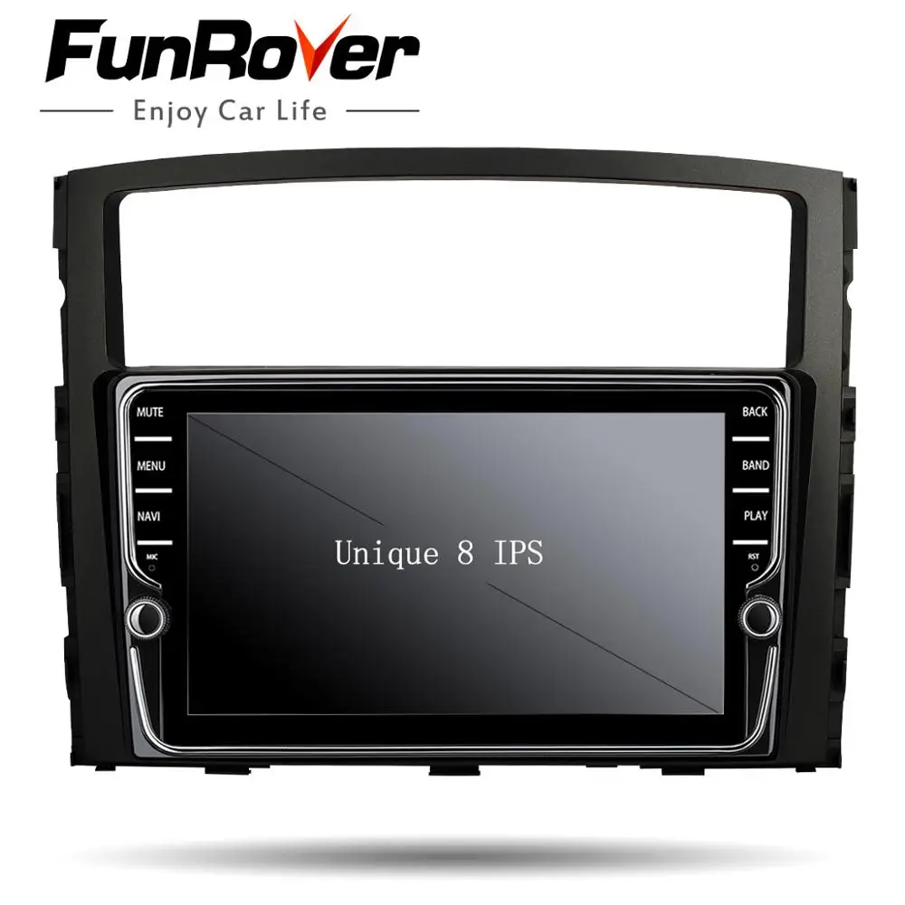 Funrover ips Android8.0 2 din Автомобильный мультимедийный стерео dvd-плеер для MITSUBISHI Pajero V97 V93 2006- навигация видео gps Navi