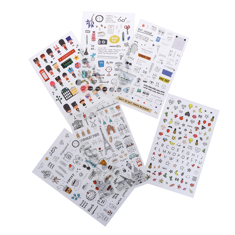 

6 pcs/pack PVC European Travel Paper Sticker Diary Scrapbooking Label Sticker