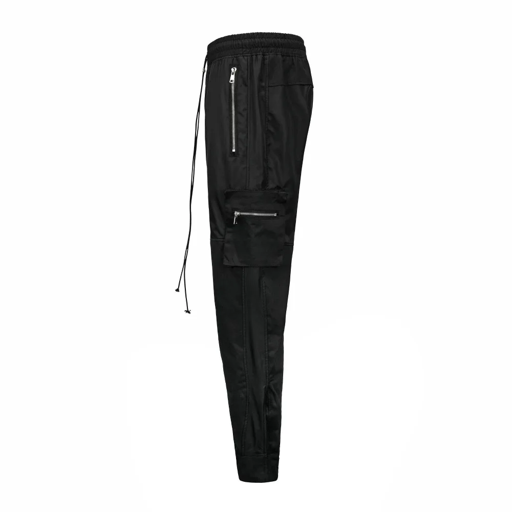Марка New Fashion Hi Street черный цвет, для мужчин в стиле милитари карманы track Штаны пробежки Брюки-карго