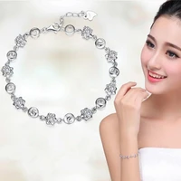 everoyal fashion crystal round bracelets for women jewelry charm sterling silver 925 bracelet female christams party accessories