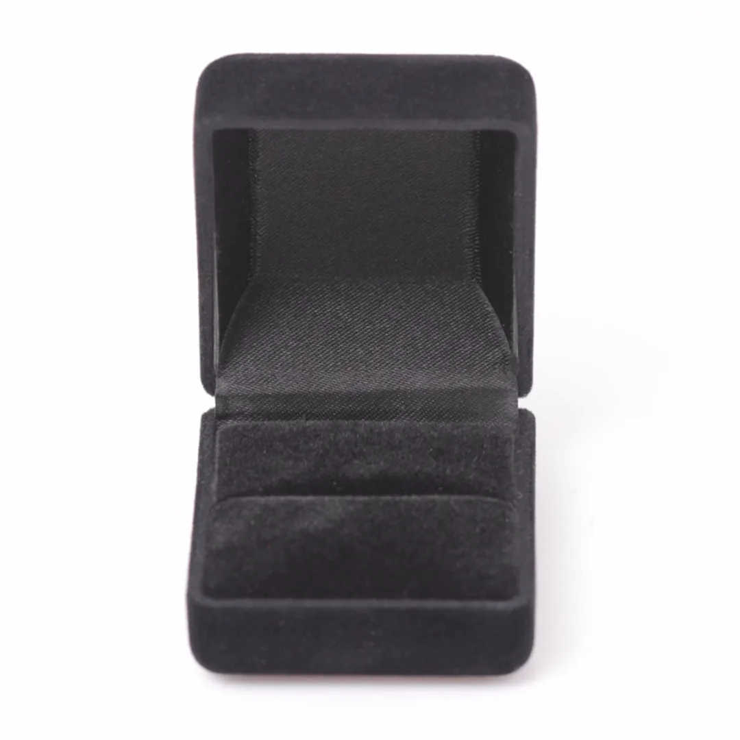 Black Red/Blue/Black Square Velvet Wedding Ring Earring Necklace Jewelry Storage Box Vintage Display Case Holder Organizer Shellhard - Цвет: Black