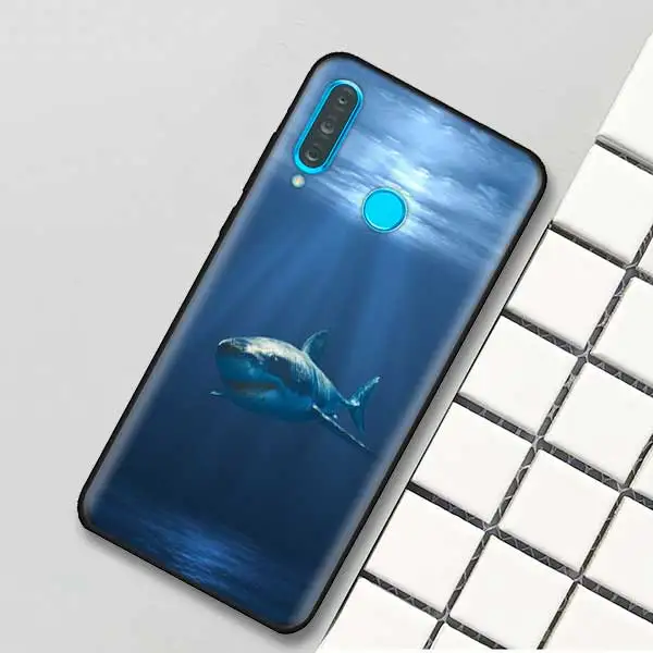Черный силиконовый чехол для huawei P30 P20 P10 mate 20 10 Lite Pro Nova 4 4E 3E P Smart Plus в виде ракушки Океанский КИТ акулы