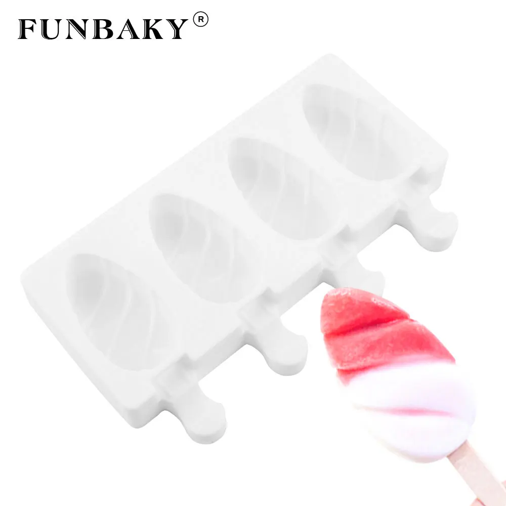 FUNBAKY формы для мороженого силиконовые Popsicle Forzen вечерние деревянные палочки