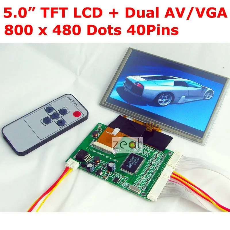 5 0 &quotTFT ЖК модуль + сенсорная панель VGA/двойной AV вход плата для вождения 800x480 точек