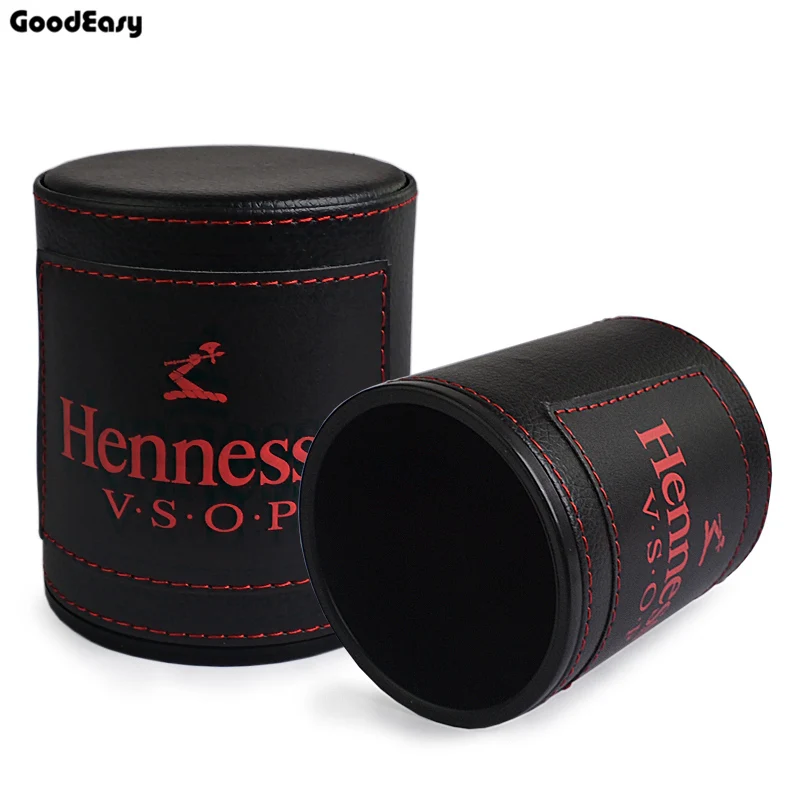 

1 шт. черный Hennessy кожа и пластиковый стаканчик для игральных костей набор и 6 шт Акриловые многогранные кубики азартные игры Покер питьевой к...