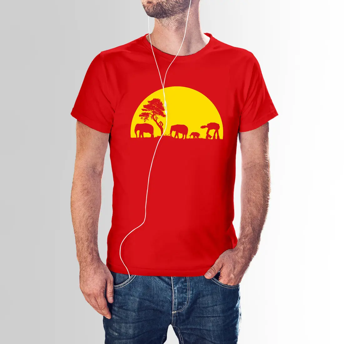 Футболка с принтом Звездные войны AT Walker With Elephants бесплатная доставка Harajuku топы