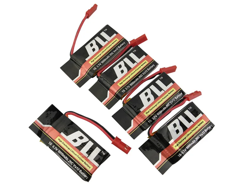 

BLLRC Model Battery 5PCS 3.7V 1000Mah MJX X400 X300C FY550 HM1315 HJ819 HJ818 JXD509 Remote Control Helicopter