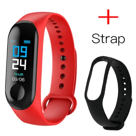 Red Plus Strap LYKRY M3X умный Браслет, измеритель артериального давления, фитнес-трекер, IP67, водонепроницаемый, Bluetooth, умный браслет на запястье для iphone, xiaomi, smartband - Цвет: Red Plus Strap