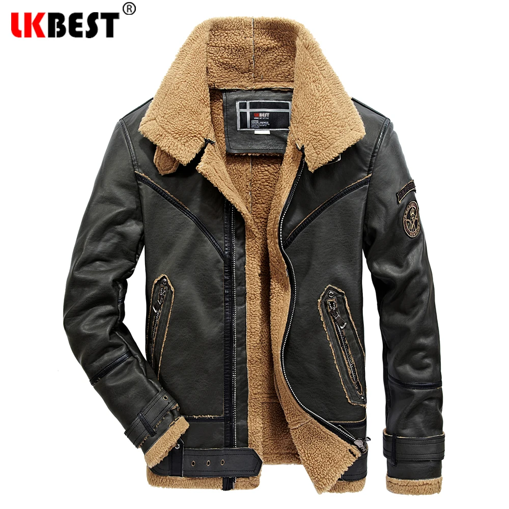LKBEST новая кожаная куртка в стиле ретро мужская шуба из искусственного меха