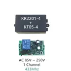 AC 220V 1CH RF 433MHz беспроводной пульт дистанционного управления переключатель модуль обучения код реле