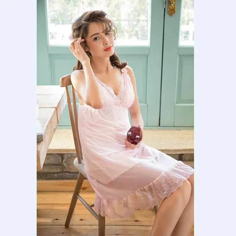 Smmoloa Summer Women Lace Robe Gown Set Sexy See-through Mesh Sleepwear | Женская одежда
