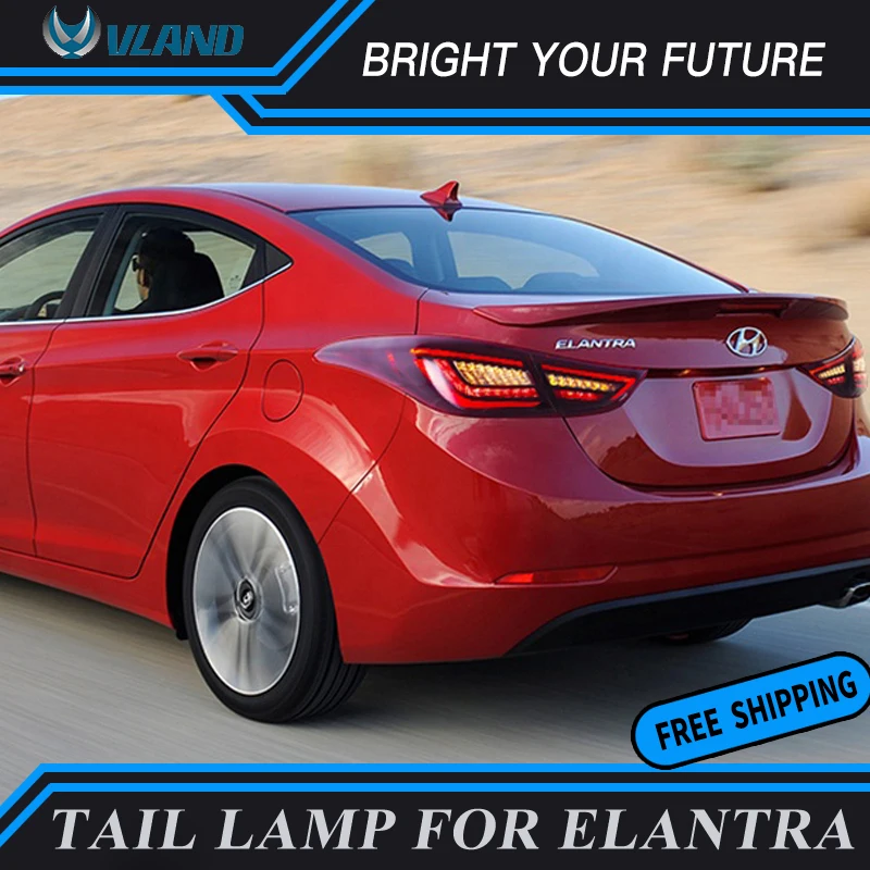 VLAND Car Tail Lamp for Hyundai Avante i35 Elantra Light 2011-2017 LED Strip Rear DRL+Brake+Reverse+Fog | Автомобили и мотоциклы