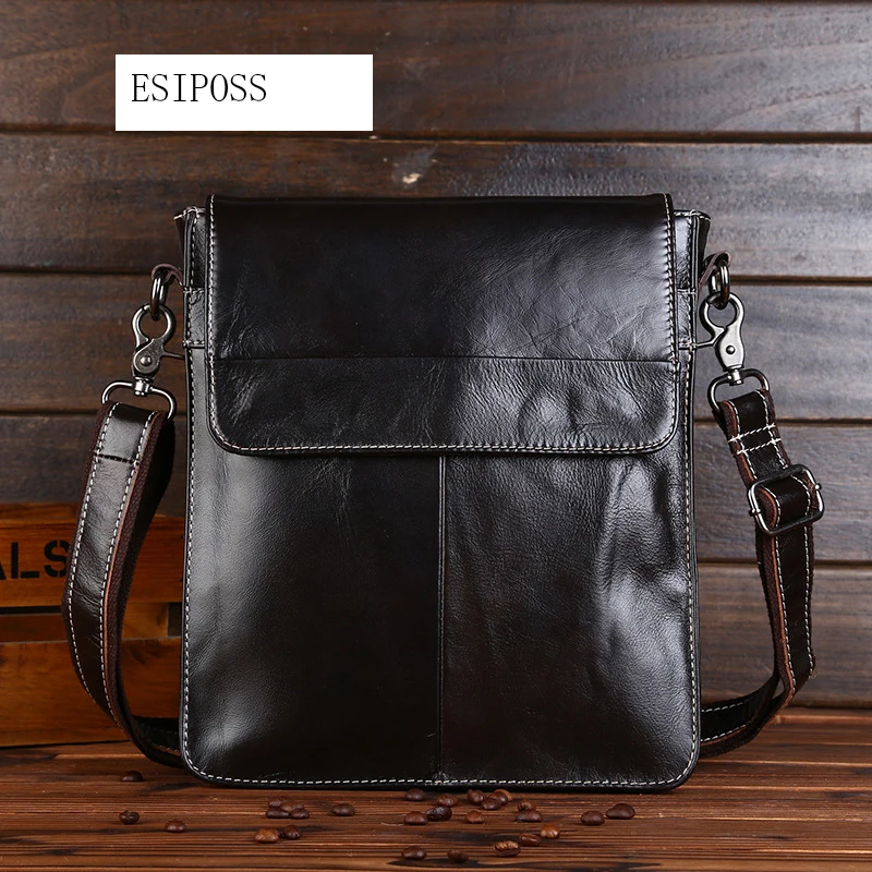 Повседневная мужская сумка из натуральной кожи высшего качества дизайнерская