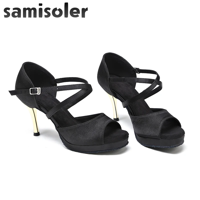Женские атласные туфли Samisoler для бальных танцев профессиональные женские